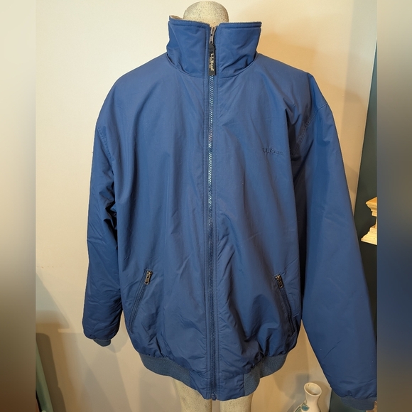 LL Bean Warm Up Jacket Fleece Lined, Water & Wind Resistant. XXL Tall - Picture 4 of 17